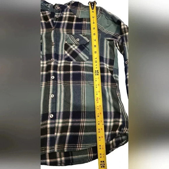 Justify, Size L, Teal and Black Roll-Tab Button-Down Shirt - Picture 12 of 14